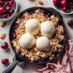 Fresh Cherry Crisp with Almond Oatmeal Crumble Recipe