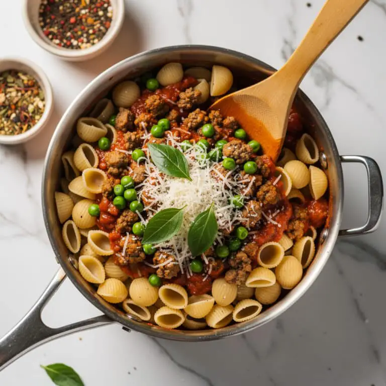 Pasta with Turkey Sausage and Peas Recipe