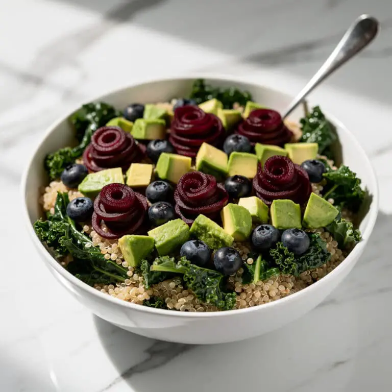 Kale Salad with Quinoa and Blueberries Recipe