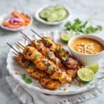 Thai Chicken Satay with Coconut Marinade and Peanut Sauce Recipe