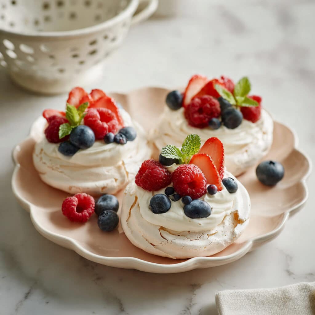 Classic Pavlova with Fresh Fruit and Whipped Cream Recipe