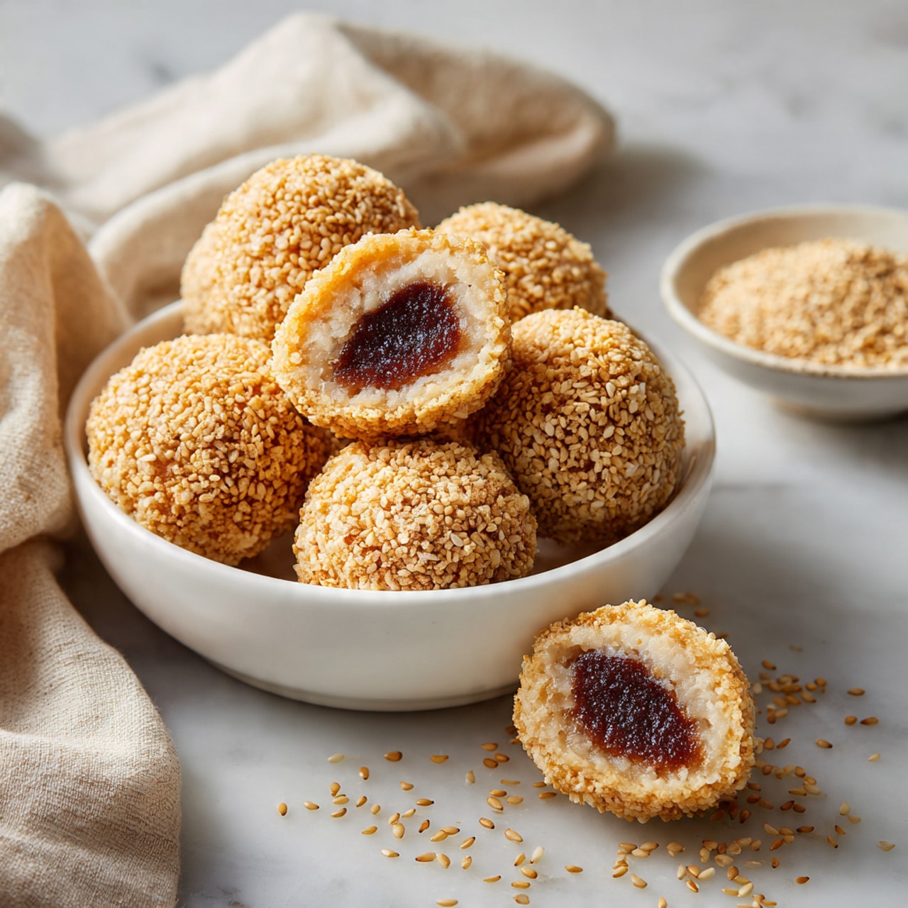 Sesame Balls with Red Bean Paste Recipe