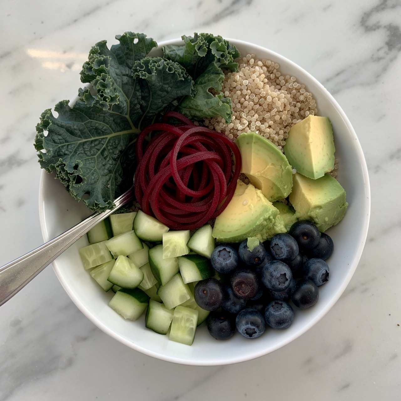 Kale Salad with Quinoa and Blueberries Recipe - Recipe Image