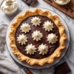 Brownie Pie with Flaky Pie Crust and Whipped Cream Recipe