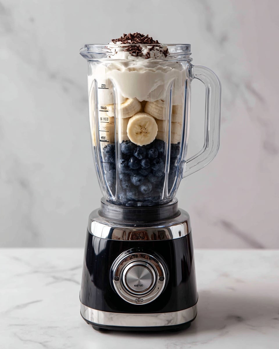 Creamy Blueberry Banana Smoothie with Flax Seeds Recipe - Recipe Image