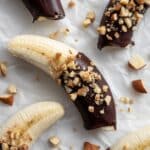Mini Chocolate Covered Frozen Bananas with Almonds Recipe