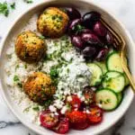 Spinach Feta Turkey Meatballs with Yogurt Sauce Recipe