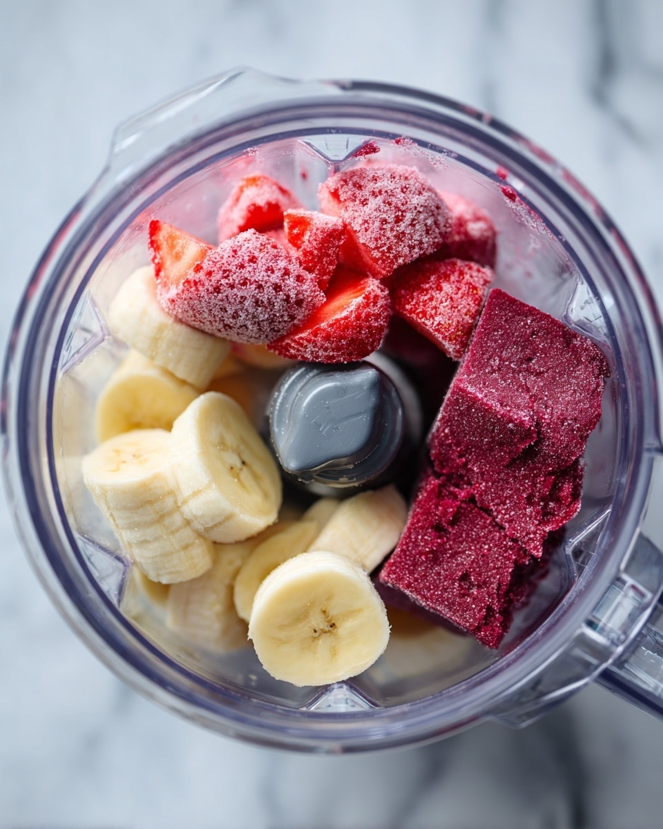 Pitaya Bowl with Banana, Strawberry, and Nut Toppings Recipe - Recipe Image