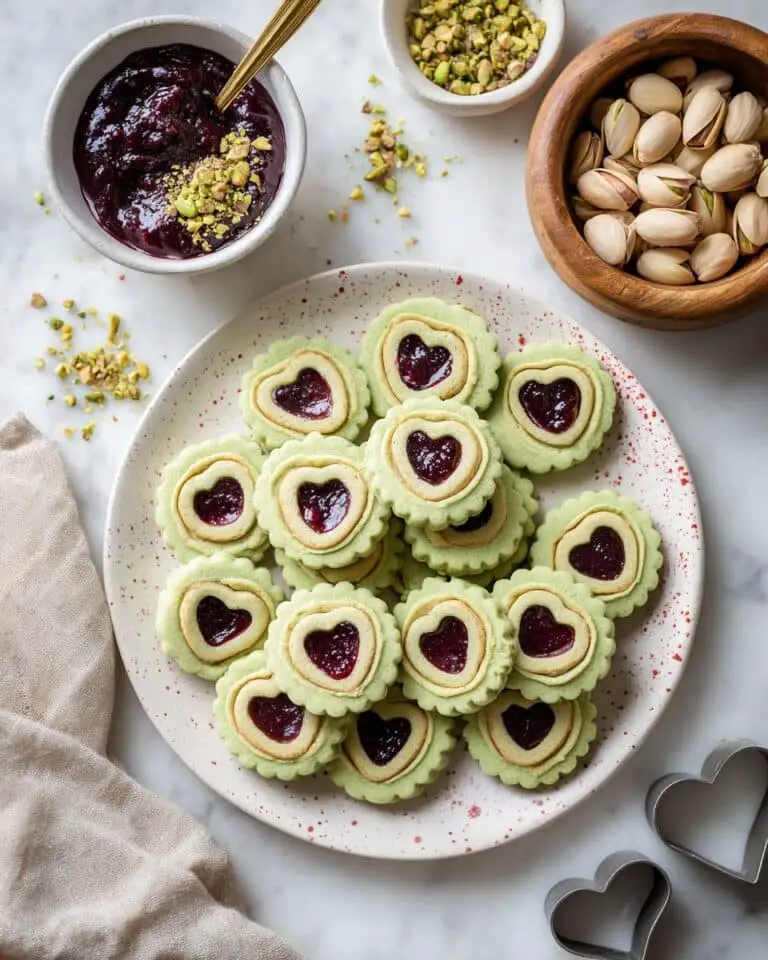 Easy Pistachio Linzer Cookies Recipe