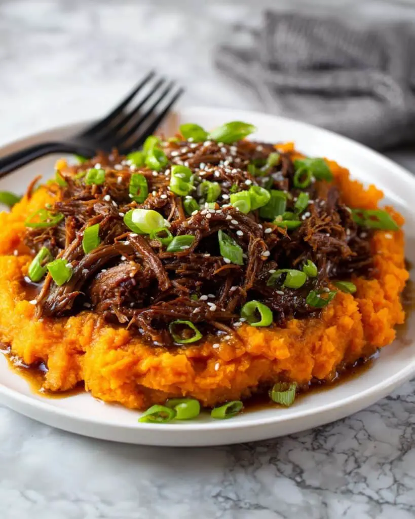 Miso Maple Braised Chuck Roast with Sweet Potato Carrot Mash Recipe