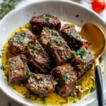 Air Fryer Steak Bites with Lemon Garlic Butter Recipe