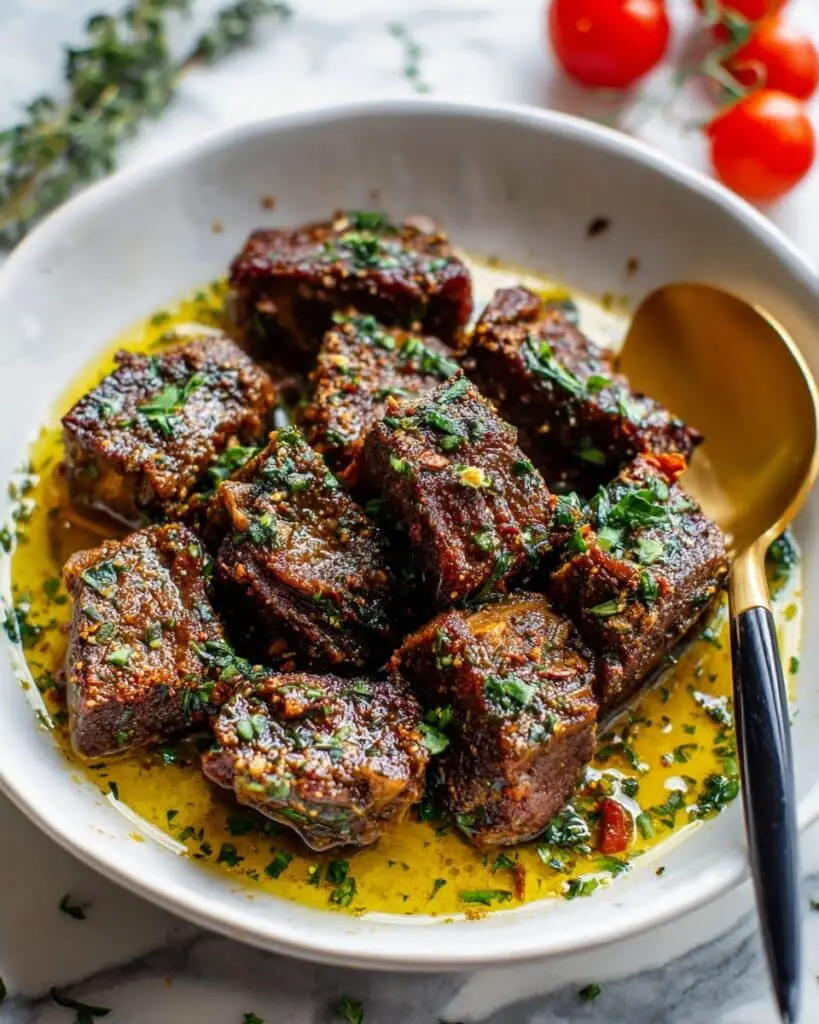 Air Fryer Steak Bites with Lemon Garlic Butter Recipe