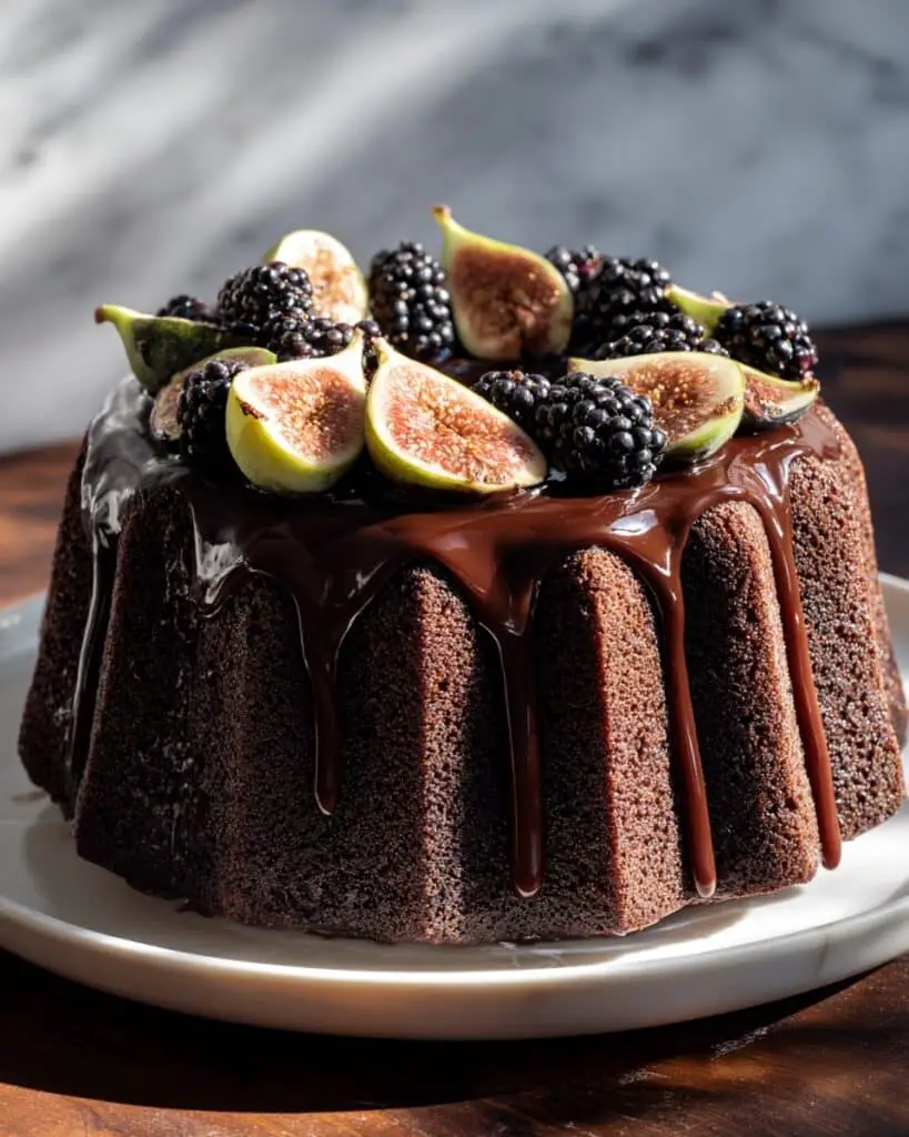 Blackberry Chocolate Cake with Figs & Salted Caramel Recipe
