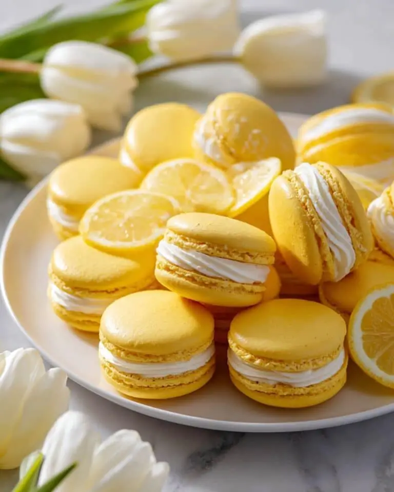Lemon Macarons Filled with Lemon Swiss Meringue and Curd Recipe
