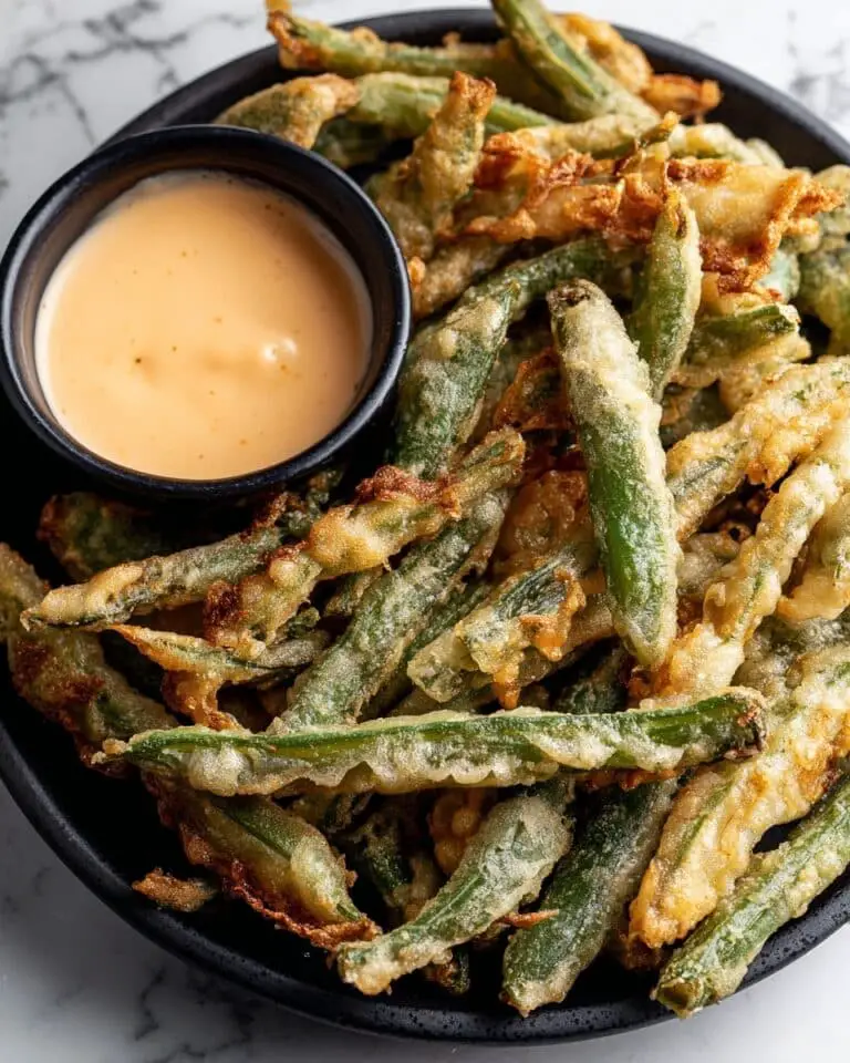 Green Bean Tempura with Curry Mayonnaise Recipe