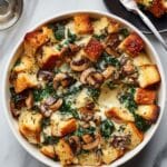 Mushroom and Spinach Breakfast Strata with Swiss Cheese Recipe