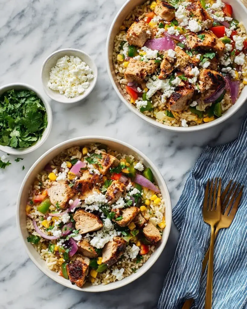Meal Prep Fiesta Chicken Rice Bowls Recipe