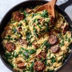 Creamy Chicken Sausage Orzo Skillet Recipe