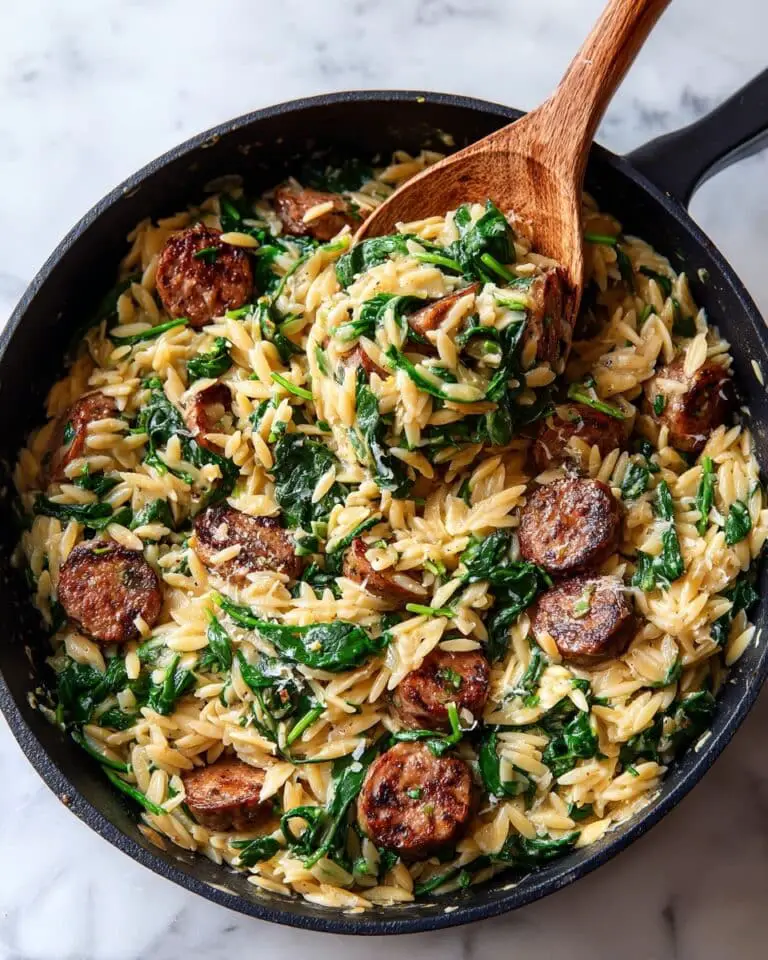 Creamy Chicken Sausage Orzo Skillet Recipe