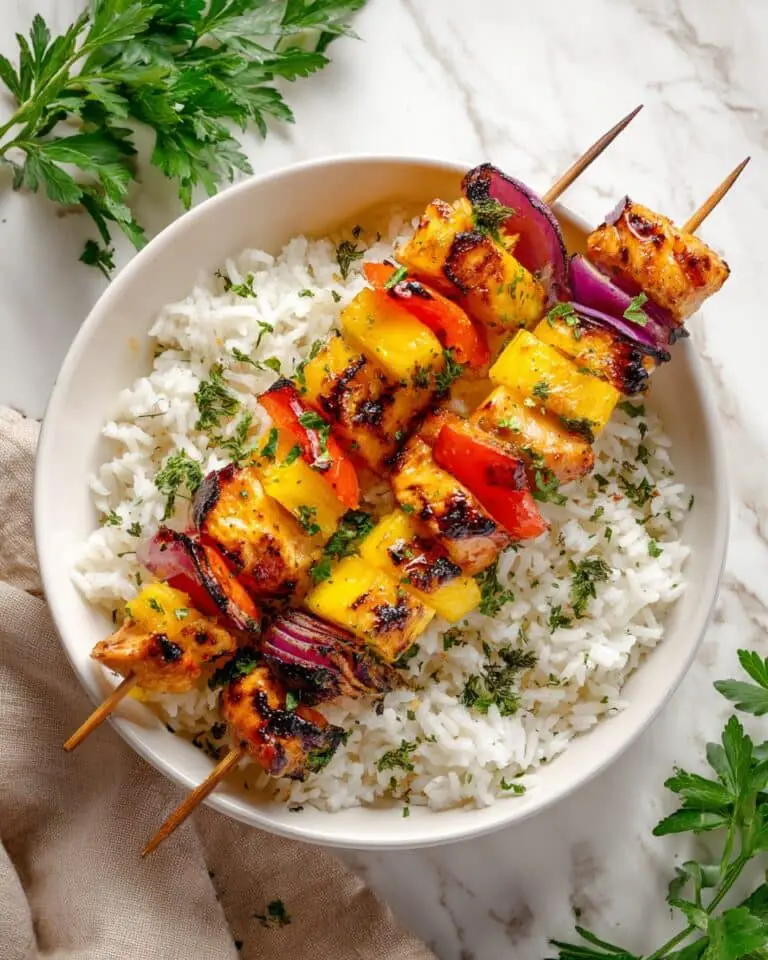 Pineapple Chicken Kabobs (Oven or Air Fryer) Recipe
