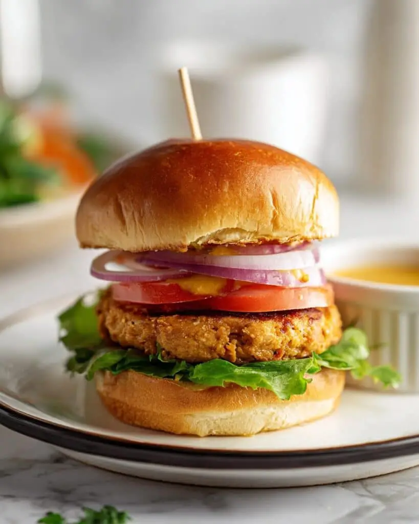 Shrimp Burger with Spiced Patties and Fresh Toppings Recipe