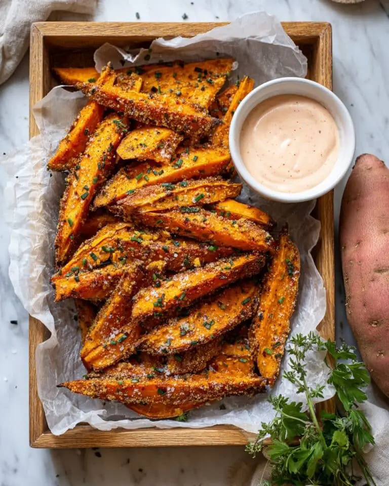 Garlic Parmesan Sweet Potato Wedges Recipe