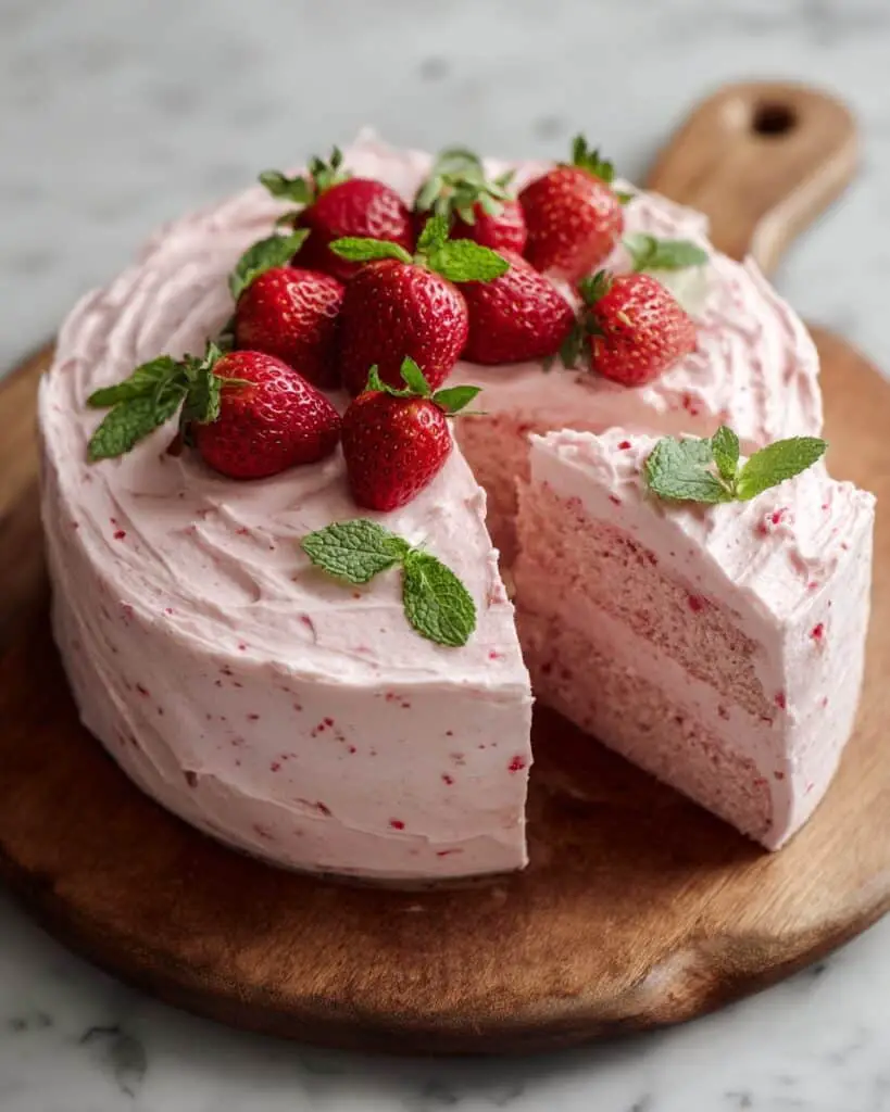 Old Fashioned Homemade Strawberry Cake Recipe