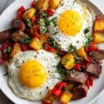 Steak Hash with Crispy Potatoes and Runny Eggs Recipe
