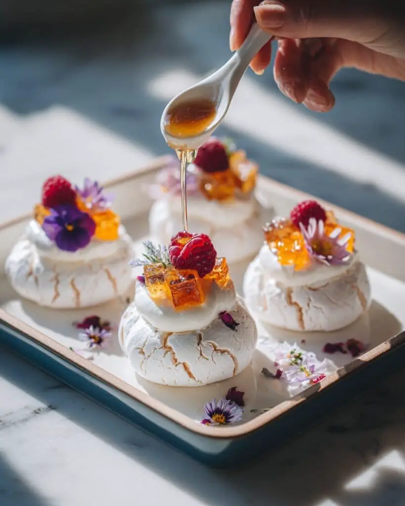 Mini Pavlovas with Candied Kumquats and Raspberries Recipe