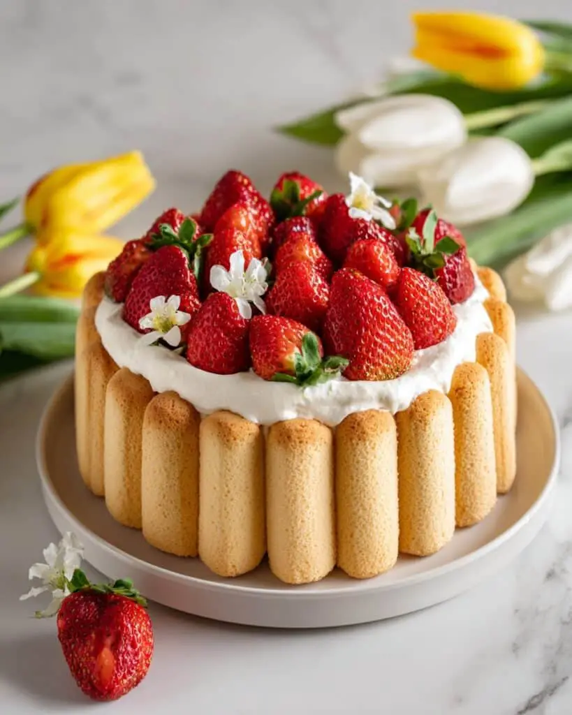 Classic Strawberry Charlotte Cake (Charlotte aux Fraises) Recipe