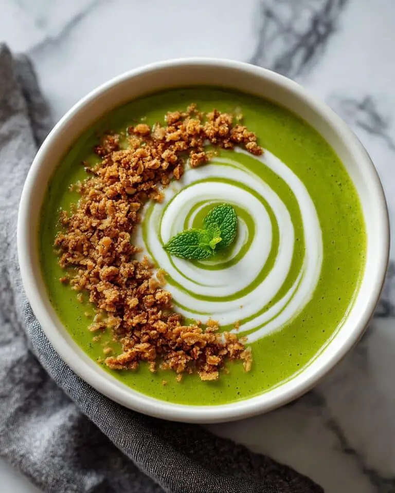 Sweet Pea and Mint Soup with Chickpea Crumble Recipe