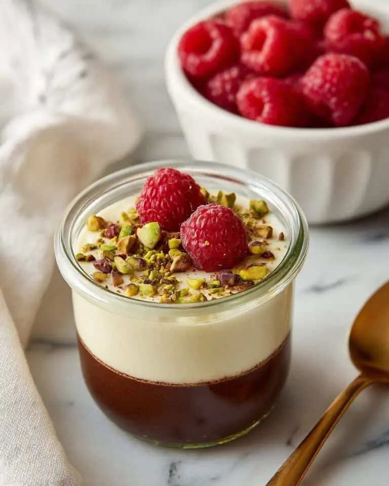 Cacao Blended Chia Pudding with Raspberries and Pistachios Recipe