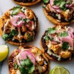 Cauliflower Black Bean Tostadas with Queso and Pickled Onion Recipe