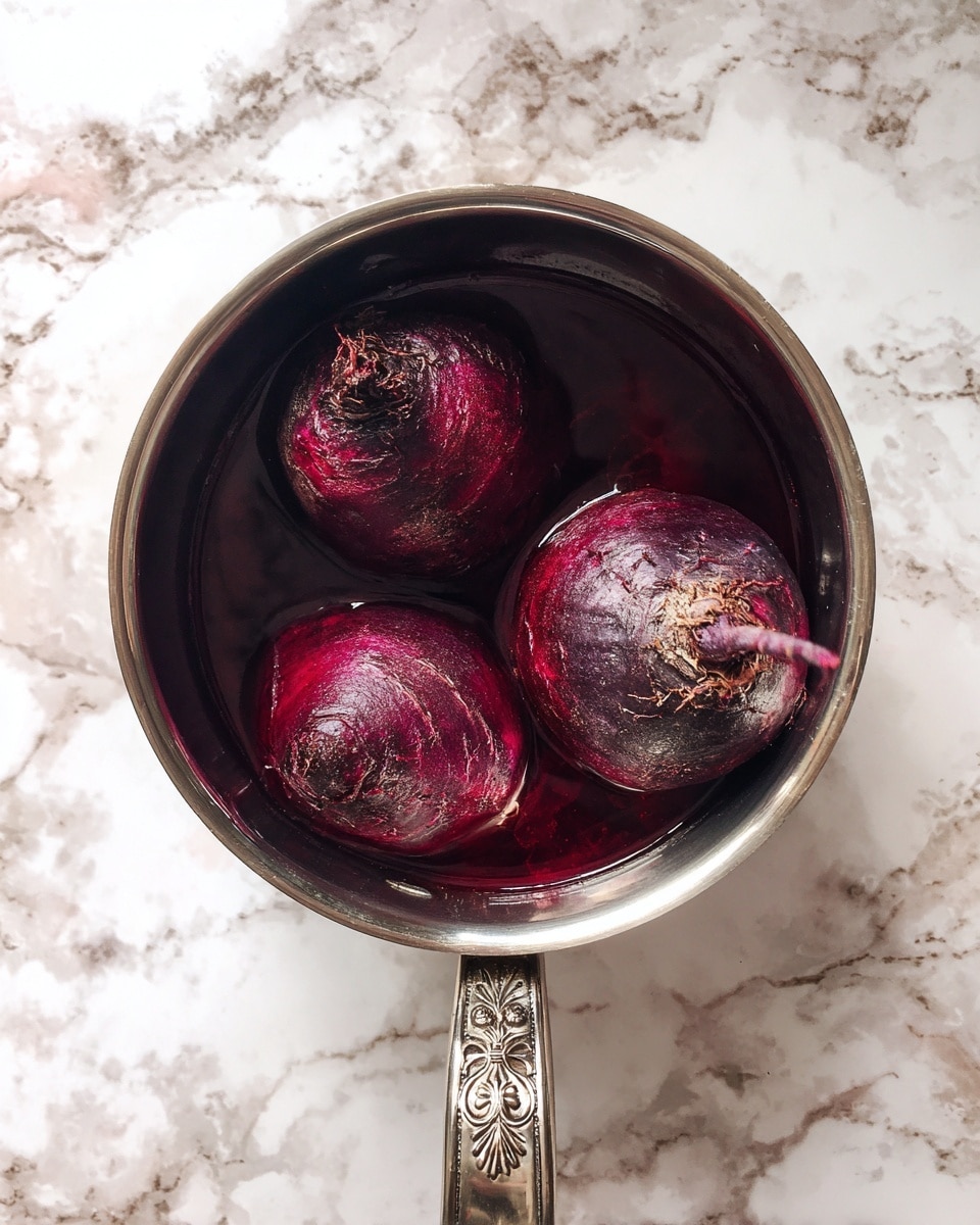 A clear glass bowl holds two layers of sliced ingredients: bright green apple slices on top and deep maroon beet chunks underneath, creating a contrast of colors. Around the bowl, there are four small clear glass containers placed on a white marbled surface. The top container has a golden yellow liquid, the bottom left container shows a light amber liquid, the middle container is filled with a dark brown liquid, and the top right bowl holds various white, brown, and reddish powders in separate sections. The photo is taken with an iphone --ar 4:5 --v 7