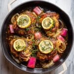 Crispy Rhubarb Chicken with Lemon Recipe