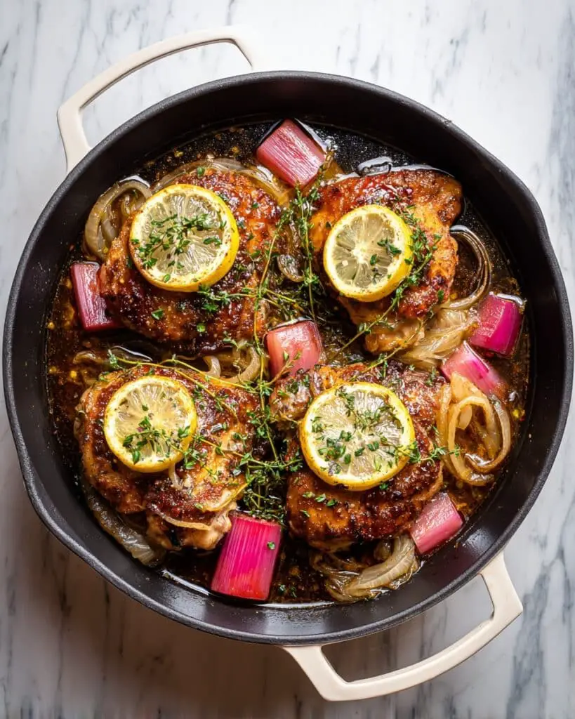 Crispy Rhubarb Chicken with Lemon Recipe