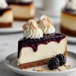 Blackberry Cheesecake with Almond Flour Crust and Almond Whipped Cream Recipe