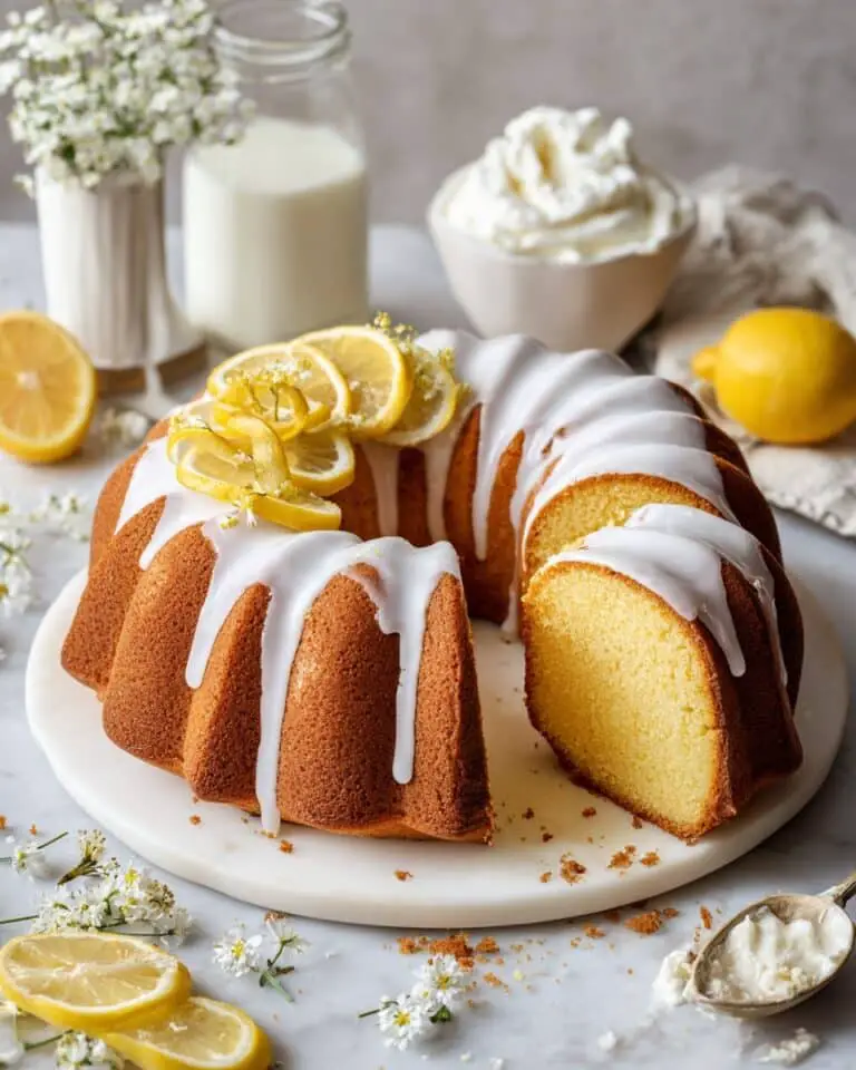 Lemon Sour Cream Pound Cake with Lemon Glaze Recipe