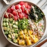Poke Bowl with Tuna, Salmon, and Fresh Toppings Recipe
