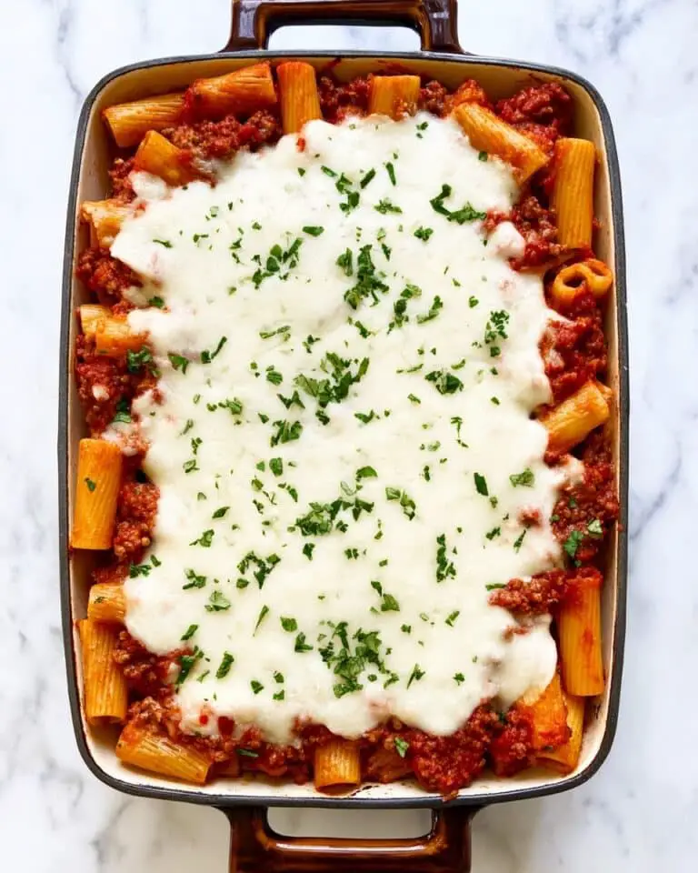 Baked Rigatoni with Italian Sausage and Ground Beef Recipe