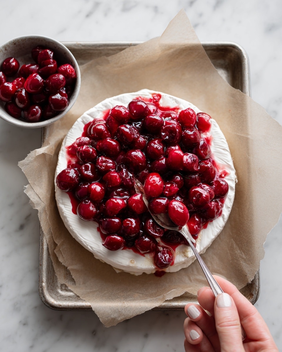 Baked Brie with Cranberry Sauce and Pistachios Recipe - Recipe Image