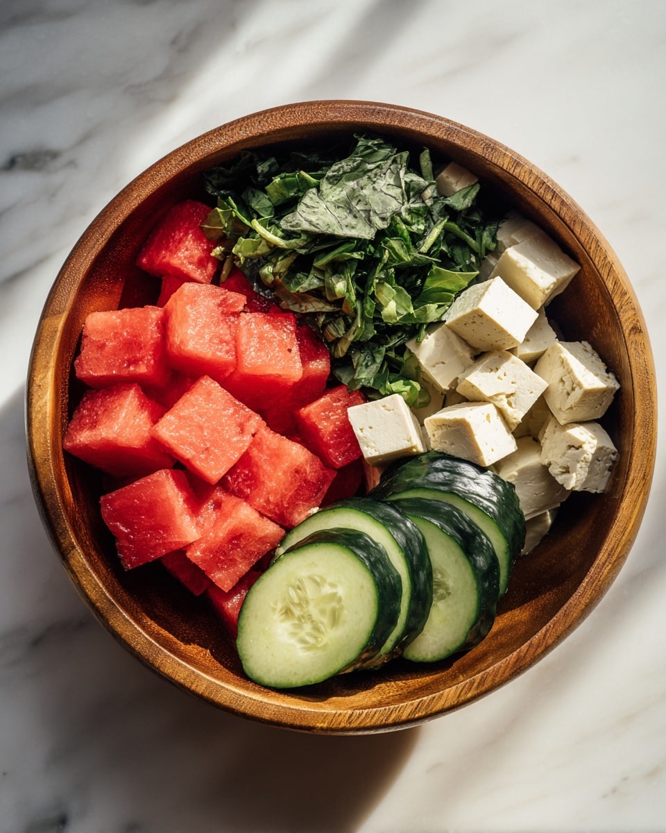 Watermelon Feta Basil Salad Recipe - Recipe Image