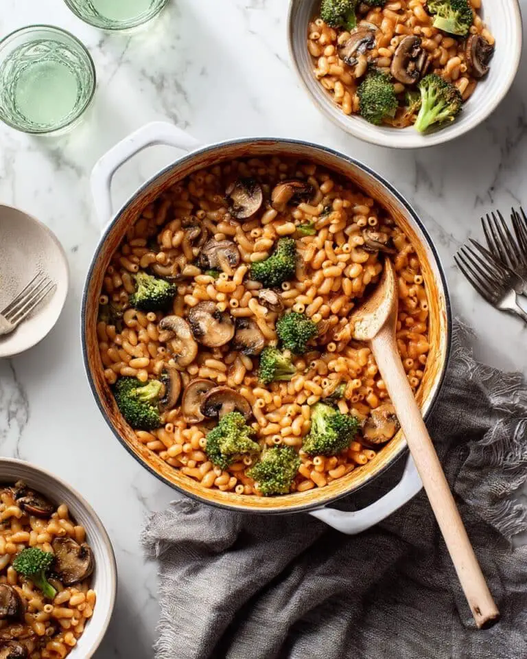 Tomato Orzo Skillet with White Beans and Broccoli Recipe