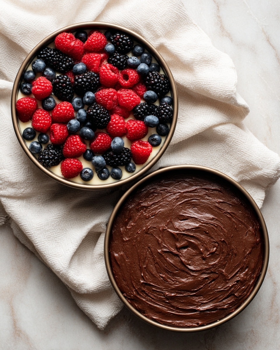 Mixed Berry Upside Down Chocolate Cake {Gluten Free} Recipe - Recipe Image
