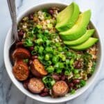 Skillet Vegetarian Sausage with Red Beans and Rice Recipe