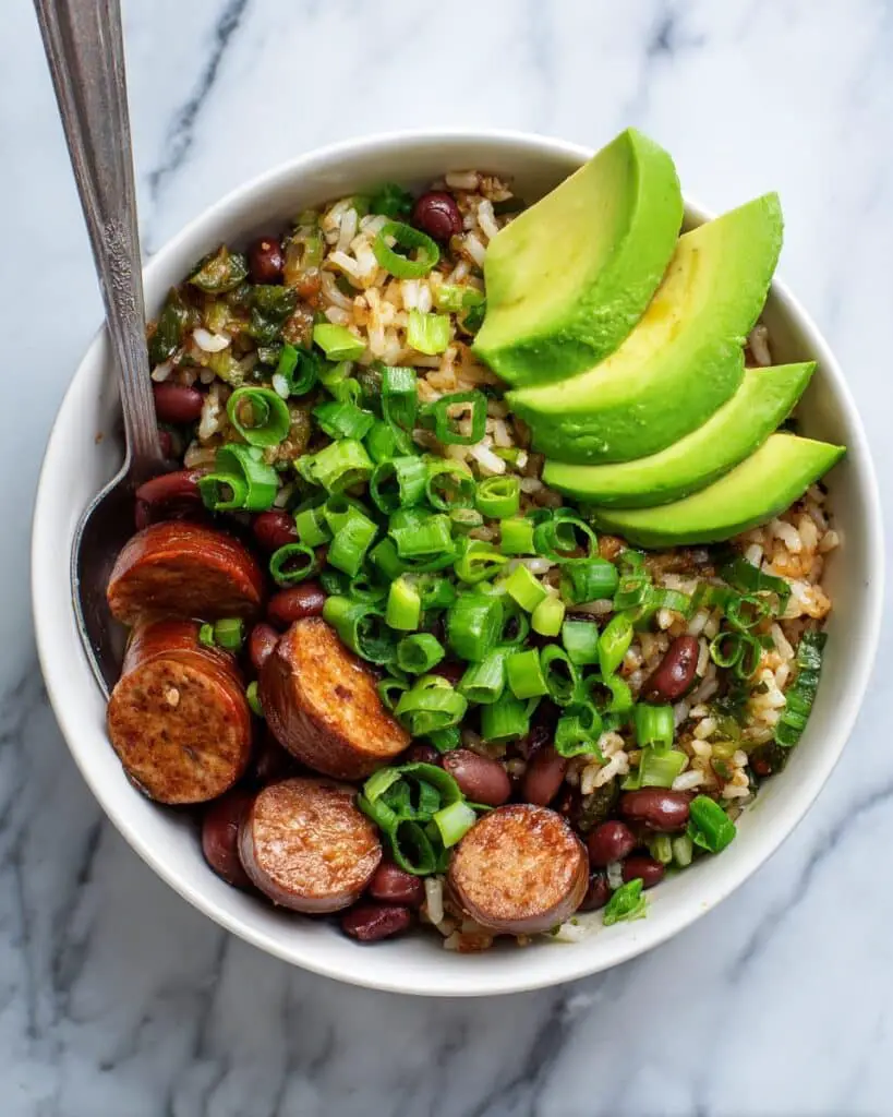 Skillet Vegetarian Sausage with Red Beans and Rice Recipe