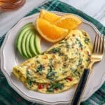 Egg White Omelette with Feta, Spinach, and Fresh Vegetables Recipe