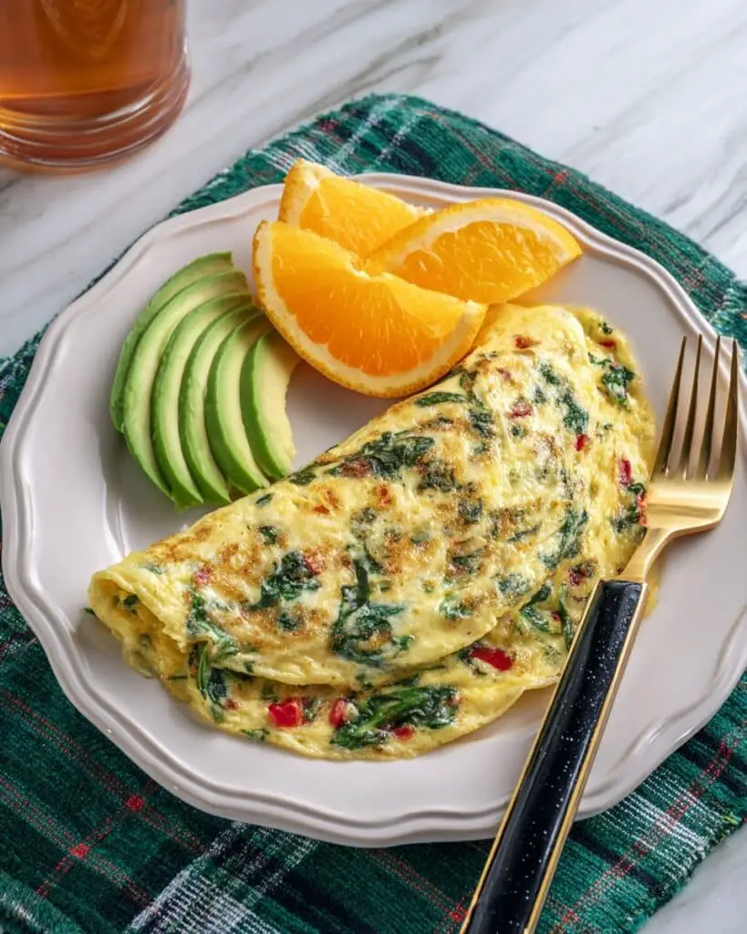 Egg White Omelette with Feta, Spinach, and Fresh Vegetables Recipe