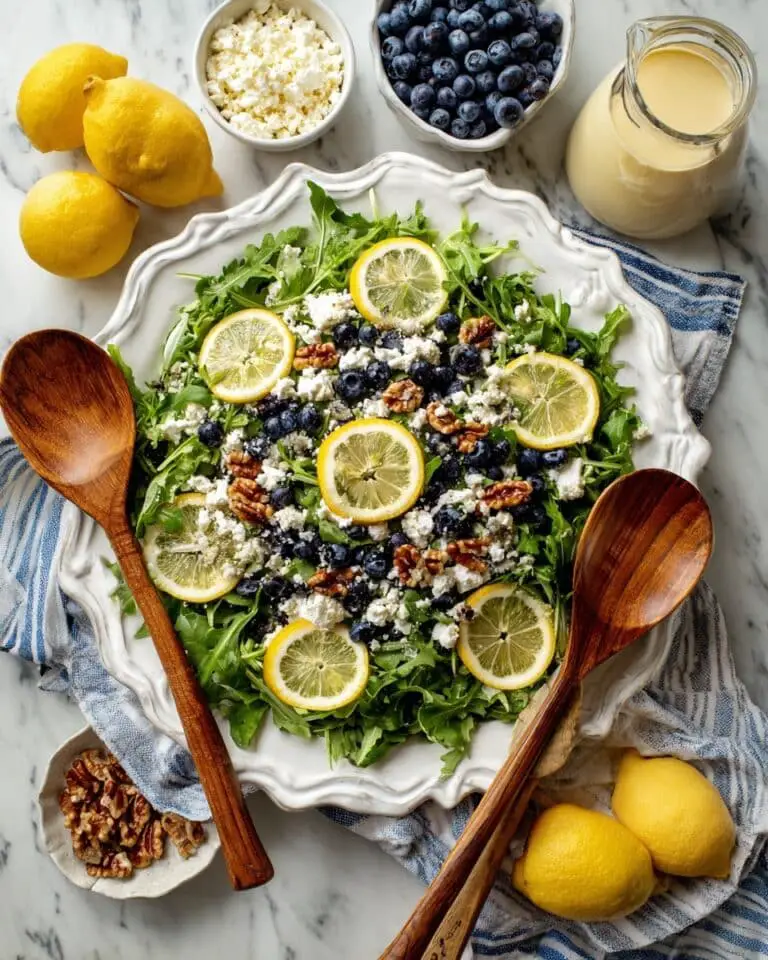 Lemon Blueberry Salad with Feta and Pecan Dressing Recipe