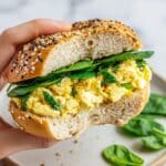 Cheesy Egg Bagel Breakfast Sandwich Recipe